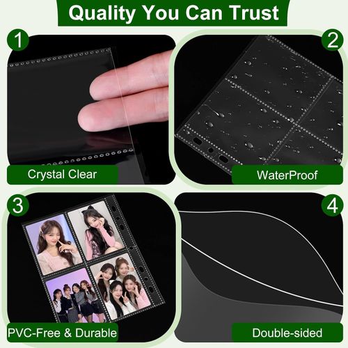 30 Pack 240 Pockets 2.5x3.5” Photocard Sleeves for 6 Ring A5 Binder, Ultra-Clear — image 3