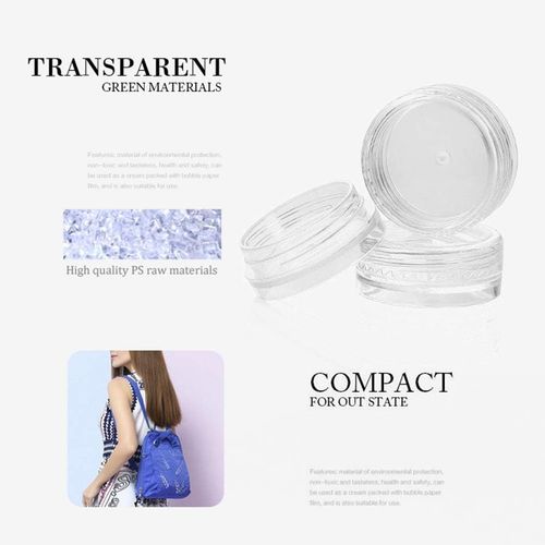 50 Pack 5Ml Empty Plastic Cosmetic Jars with Clear Lids — image 6