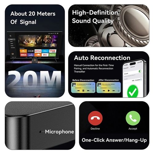 Bluetooth 6.0 Receiver Wireless Audio HiFi Music Adapter 3.5mm Jack AUX RCA UK — image 7
