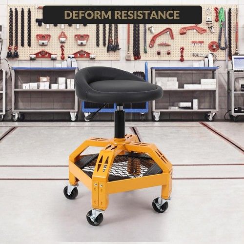 Rolling Mechanic Stool Height Adjustable Workshop Creeper Seat 300 LBS on Wheels