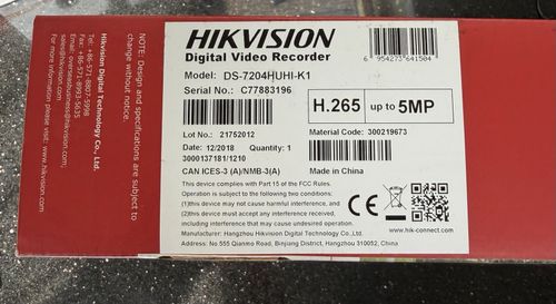 Hikvision DS-7204HUHI-K1 4 x 5mp Camera Bundle System  — image 4