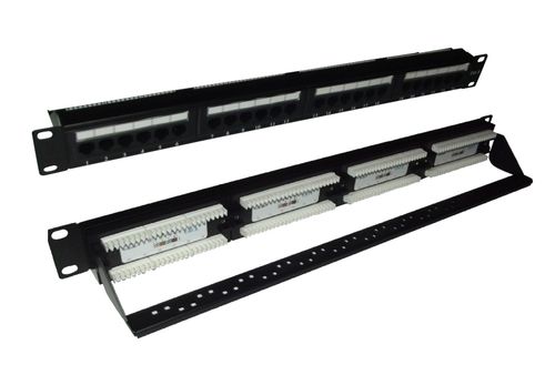 Cat6 UTP RJ45 24 Port Patch Panel with Rear Cable Manangement Support Bar — image 1