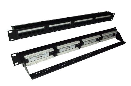Cat6 UTP RJ45 24 Port Patch Panel with Rear Cable Manangement Support Bar