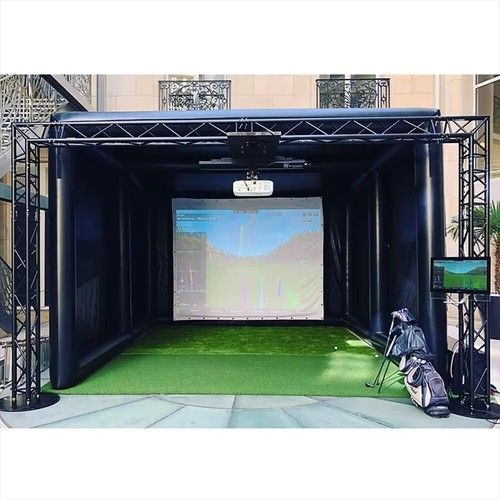 CN Stock PVC Inflatable Golf Simulator Enclosure Golf Training Cage With Screen