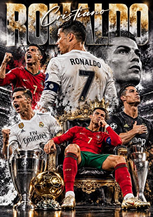 Cristiano Ronaldo Football Poster A4 Print Modern Sports Art Wall Poster