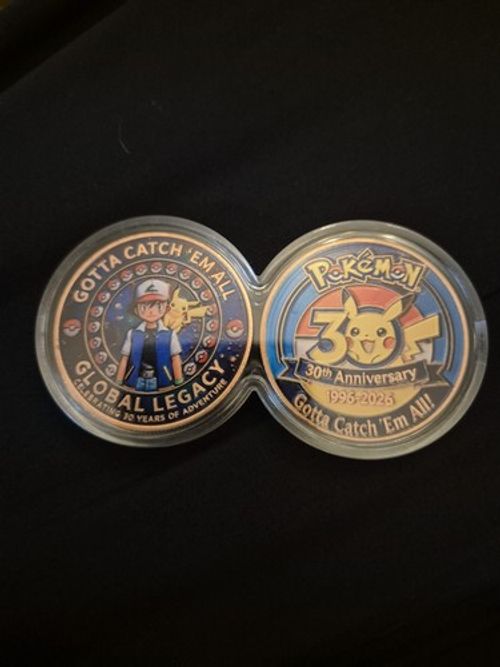 Pokemon 30th Anniversary Global LegacyHigh Relief 1oz 999 Copper Round...