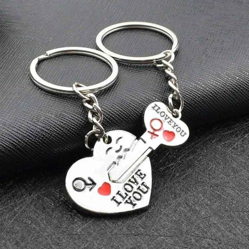 Romantic Gift For Her Him I Love You Keyring Heart Key Lover Couple Key Ring UK — image 3