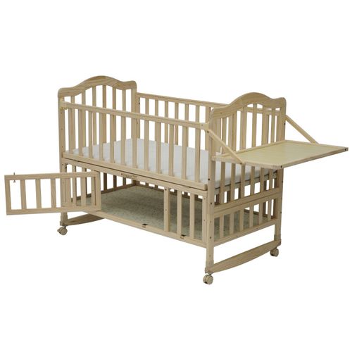 Wooden Baby Crib Bedside Cot 3-in-1 Safe Crib Next to Me From Birth Adjustable — image 3