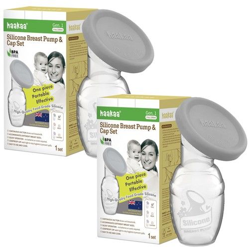 Haakaa Manual Breast Pump Silicone Breastfeeding Pump with Cap BPA Free PVC Free