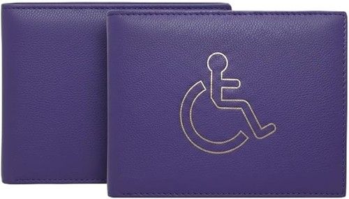  Premium Blue PU Leather Disabled Parking Badge Holder for Cars (Purple)