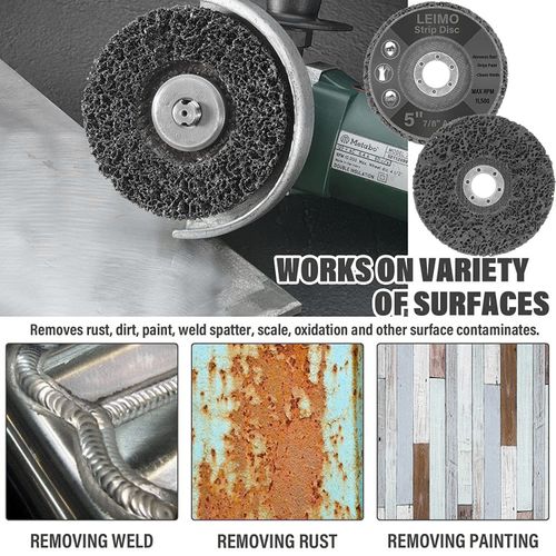 125mm Poly Strip Wheel Discs Paint Rust Remove Abrasive Angle Grinder-5pcs UK — image 5