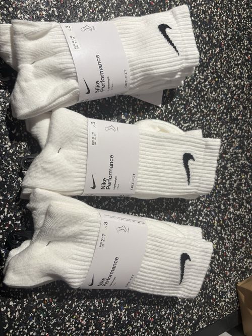 Nike Dri-FIT Lightweight Crew Socks White 3 Pack Men One Cotton Blend 8-11 — image 5