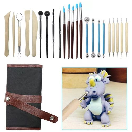 24 PCS Clay Sculpting Tools Kit - Art Pottery Polymer Ceramic Modeling Carving — image 10