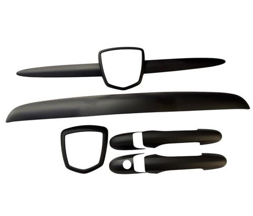 Fits Abarth Full KillAllChrome Kit in Matt Black No Logo 500 595 695 Dechrome