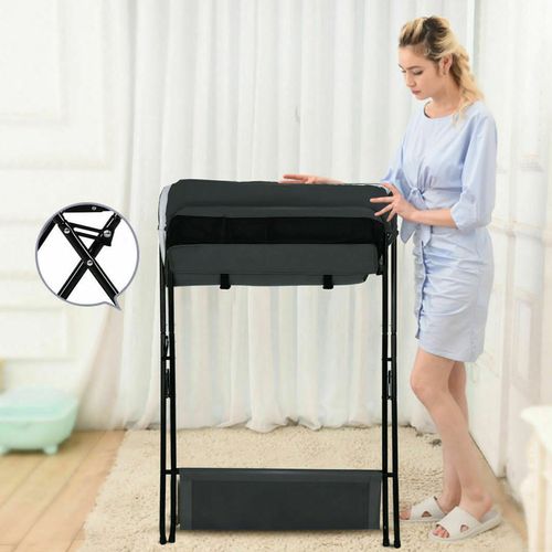 Baby Changer Table Folding Nursery Changing Station Unit with Storage Organizer — image 5