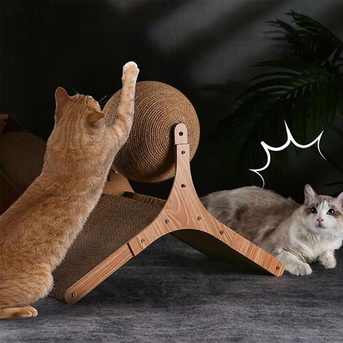 2 in 1 Interactive Cat Toy Cat Sisal Scratching Ball Kitten Cat Scratcher Toy  — image 5