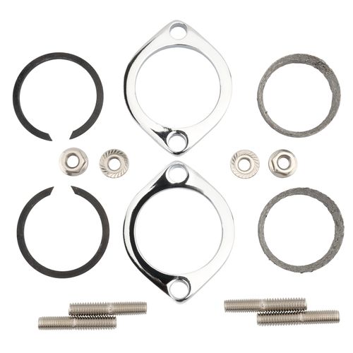 For Harley Big Twin Exhaust Flange Install Kit Pair Flanges Gaskets Nuts Washers — image 7