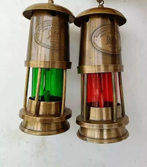 Antique Maritime Lantern Minor 2 Brass Lamp Nautical Ship Light Oil Pieces Boat — image 6
