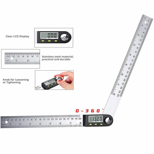360 Degree Digital LCD Angle Finder Stainless Steel Ruler Measure Gauge Tool UK — image 3