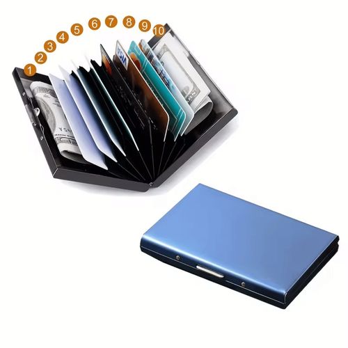 RFID Blocking Metal Credit Card Holder Wallet Stainless Steel Slim Men Women — image 1