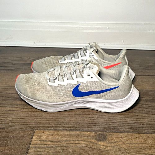 Nike Air Zoom Pegasus 37 Grey Blue Red Gym Running Trainers UK 9