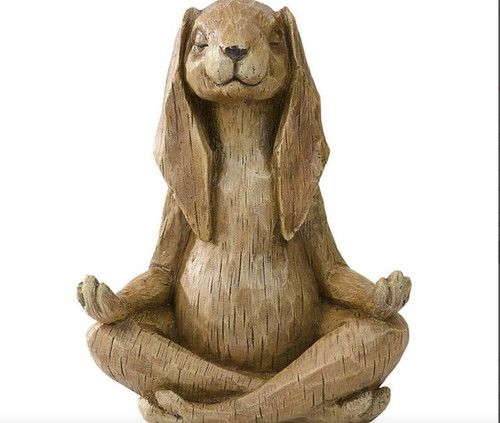 Latex Only Mould To Make Zen Yoga Rabbit Ornament for Plaster or Concrete Mold
