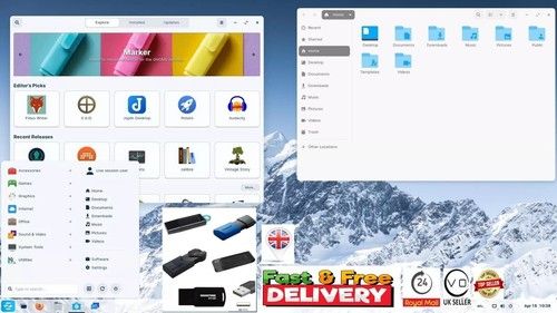 Zorin 18.1  or 15.3 Linux OS 64bit 32bit DVD or USB Drive / Live /Bootable