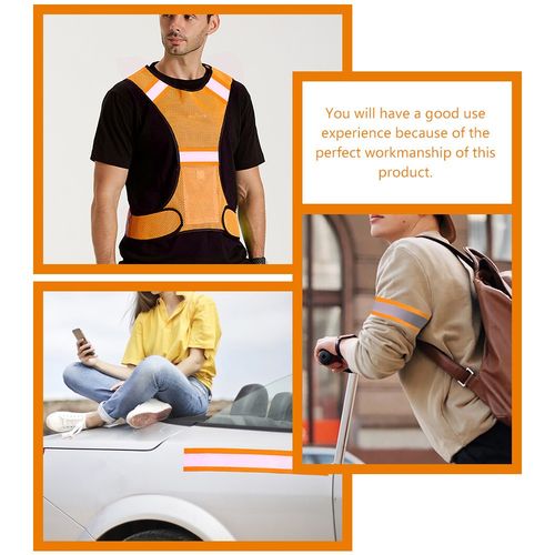 High Visibility Orange Reflective Fabric Tape Durable Polyester for Outdoor Use — image 6