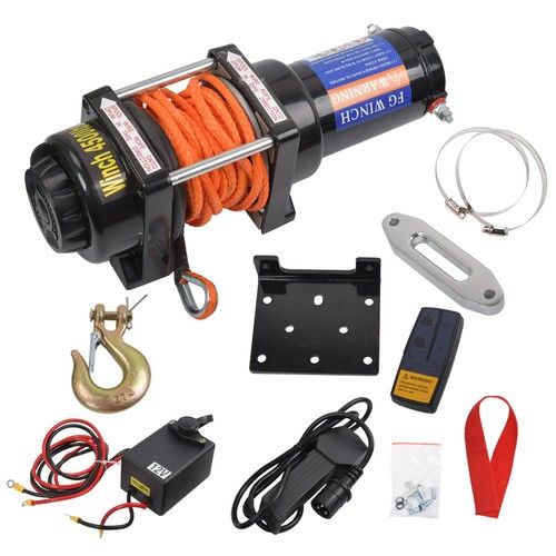 12V Winch 3500LB 4500LBS Electric Winch ATV Winch Synthetic Rope Wireless Remote
