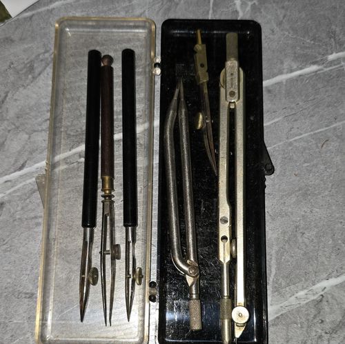 Vintage Thornton Technical Drawing Instrument Set - Drafting Compass Kit Case — image 2