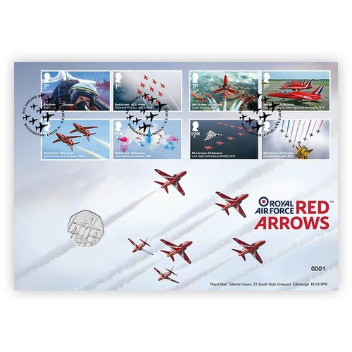 Red Arrows 50p BU Coin and Stamps Cover from Royal Mail, The Royal Mint — image 2