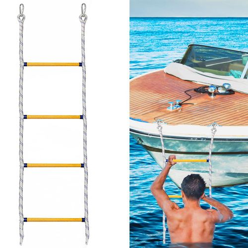 Portable Boat Ladder Nylon Rope Boat Ladder for Adults Stainless Steel Ladder — image 12