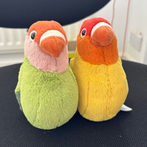 Jellycat Lovebird Pair Plush Soft Toy Birds Green & Yellow Small 15-35cm