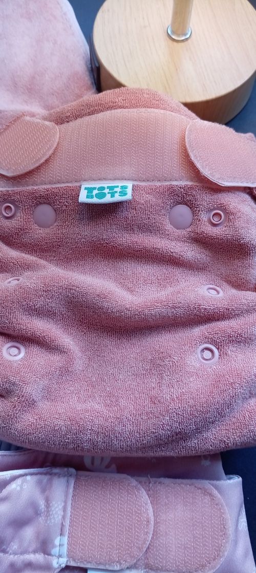 Tots Bots Bamboozle Wrap Nappy Cover Size 2 Pink with Bamboo Inserts/Boosters — image 4