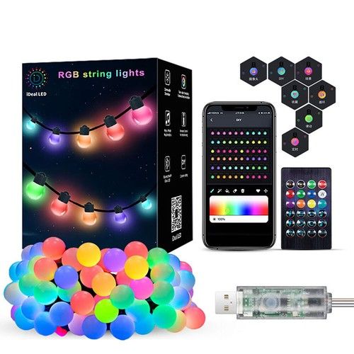 LED Smart String Lights Bluetooth APP Control Music Sync Christmas Tree Lights