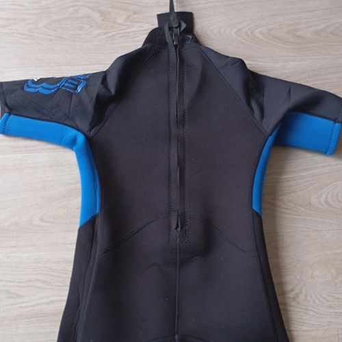 TWF Men’s Shortie Wetsuit Size Small Black/Blue Back Zip. — image 3