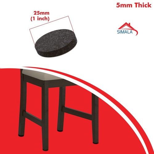 Felt pads 25mm round furniture pads. 5mm thick chair leg floor protectors