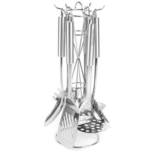 Russell Hobbs Kitchen Utensil Set & Stand Cooking Tools 6 Piece Stainless Steel