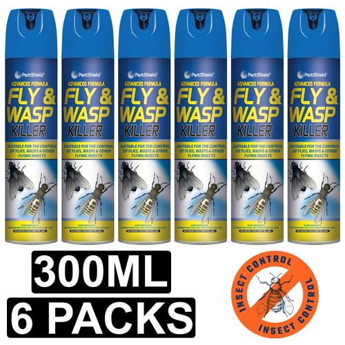 6x Fly And Wasp Killer Spray Kills Insects Midges Mosquito Advance Formula 300ml — image 1