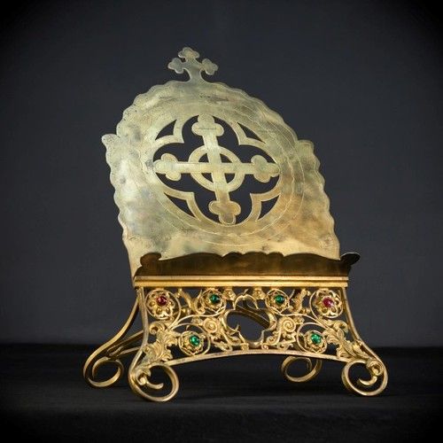 Missal Stand | Bible Holder |Tabor French Gothic Gilded Brass Gilt Thabor 17.5"_