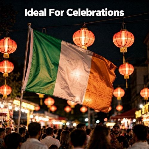 Large Irish Flag Ireland Republic Dublin St Patrick Day Football Rugby Fan 5x3ft — image 5