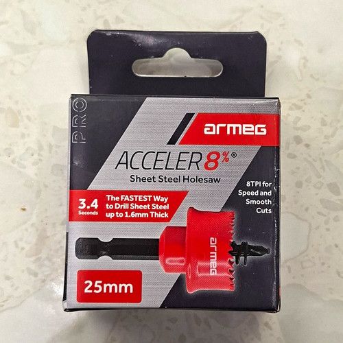 Armeg Acceler8 PRO Sheet Steel Holesaw 25mm ACC0025 Corded Drill