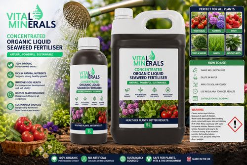 Hebridean Liquid Seaweed Organic Garden Fertiliser Natural Plant Feed FREE P&P