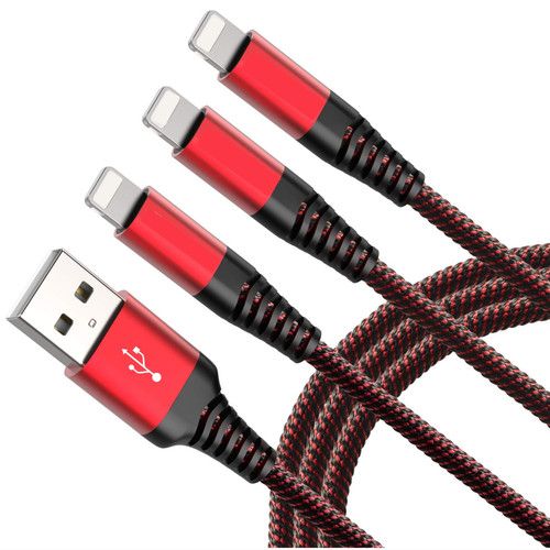 For iPhone Charger Cable Heavy Duty Braided USB Charging Lead Data Sync 1M 2M 3M