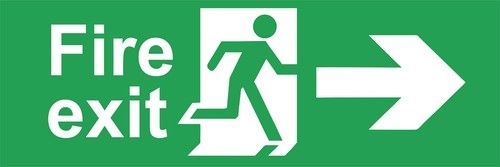 Fire Exit Signs or Stickers   - Running Man Right Arrow -  Direction Arrows