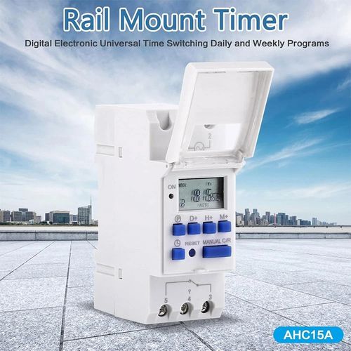 Programmable Digital LCD Time Relay Switch DIN Rail Control Timer (220V 15A) UK — image 5