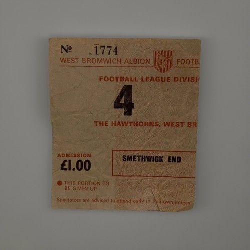 1977/78 West Brom v Manchester United Match Ticket Stub Used Rare Away