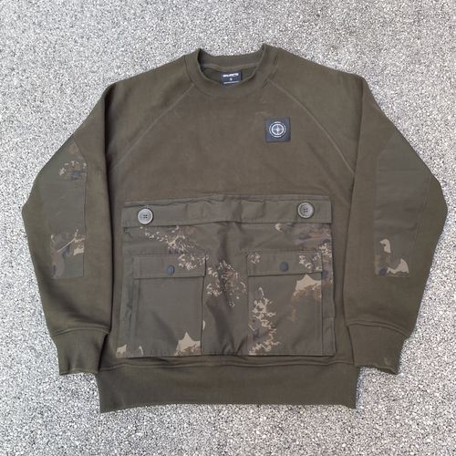 Men’s S Small Nash Scope Carp Fishing Sweatshirt Jumper Camo Green Top Pullover — image 1