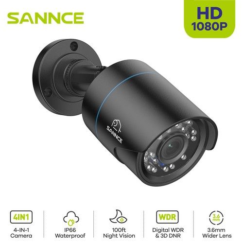SANNCE Bullet 4IN1 HD 1080p Outdoor CCTV Camera for Home Surveillance System Kit