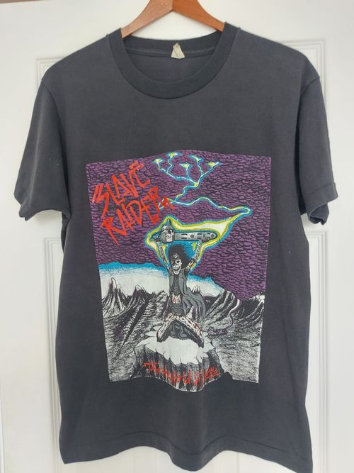 Rare Vintage 1980s Slave Raider TShirt Take The World By Storm. M/L — image 12